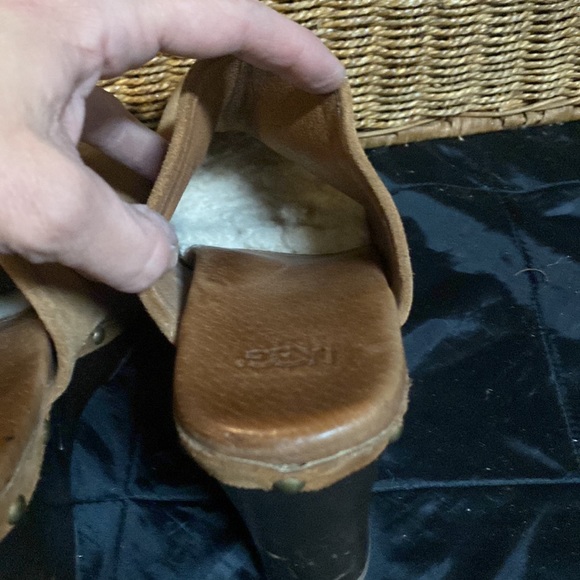 Women's UGG Fur Lined Leather Wedge Clogs🌵9 - Picture 11 of 12